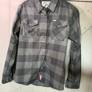 DIXXON FLANNEL OG Gray & Black Plaid Women's M